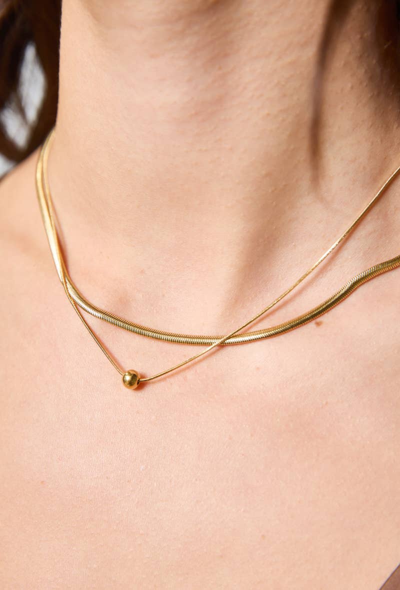 224AQ46 stainless steel double end necklaces