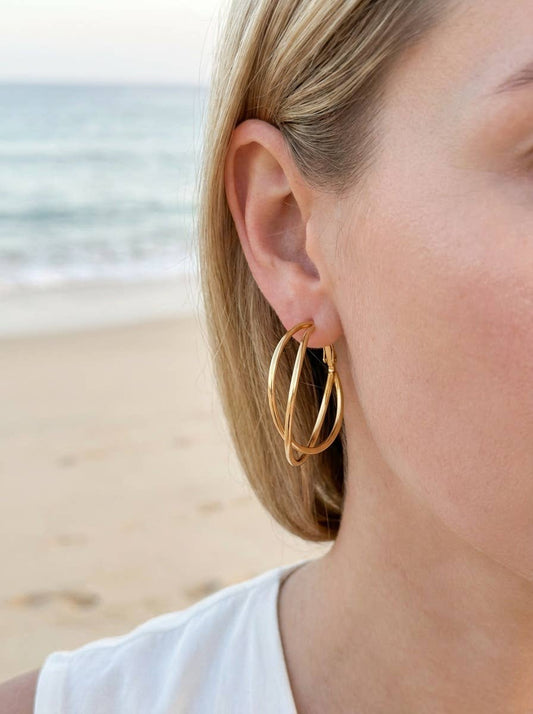 Stainless steel earrings 124AQ380