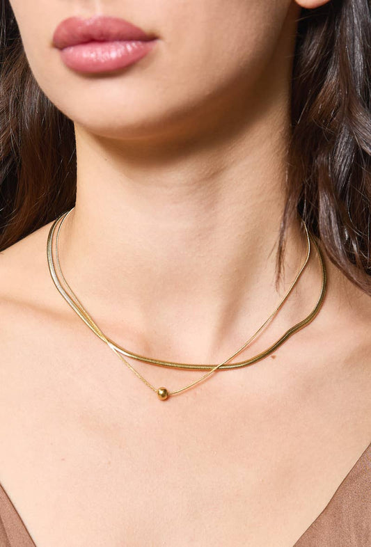 224AQ46 stainless steel double end necklaces